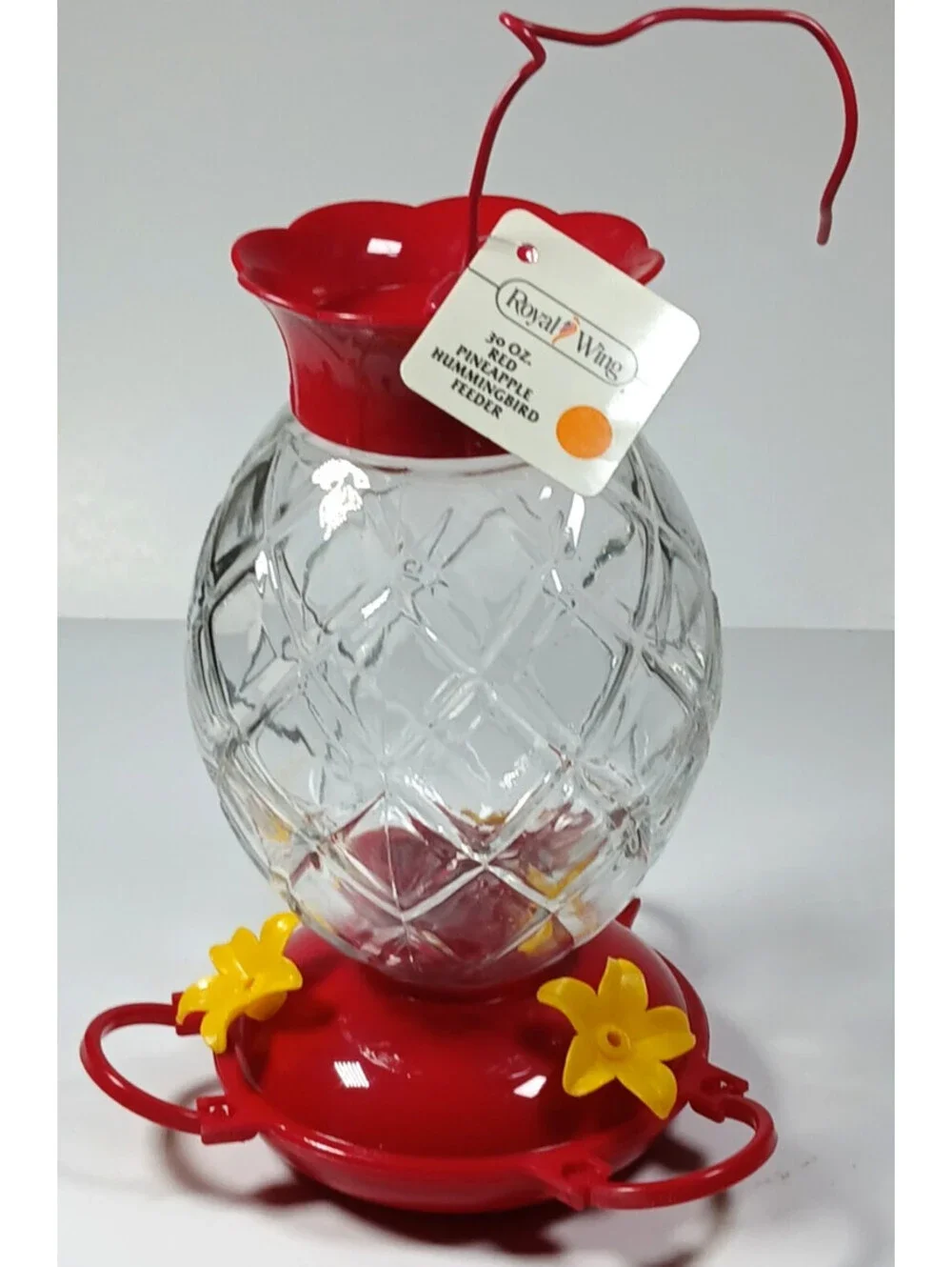 Royal Wing Glass Hummingbird feeder Lantern Shape Red Yellow Adjustable Perches